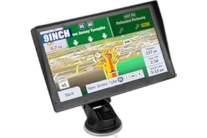 SOSISUL 9 inch Sat Nav, Car GPS Navigation System for Trucks, with UK and Europe Maps, Lifetime Free Map Updates, Support Postcode Search, Voice Guidance, Speed Camera Alerts, Lane Assist, POI
