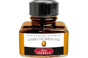 Jacques Herbin 13041T – Butelka atramentu 30 ml do piór wiecznych i długopisów wiecznych, w kolorze bursztynu birmańskiego
