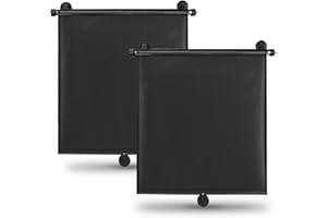 D-Lumina Car Window Shade (2 Pack) | Retractable Roller Sunshade for Kids |Car Window Shades for Baby and Sun Glare Protection | Baby Travel Accessories (45 x 50 cm)