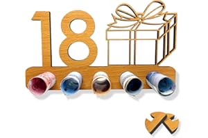 JOYEASE Lustige Geldgeschenke Geburtstag 18, Coole Geschenkideen 18 Geburtstag Junge Mädchen, 18 Geburtstag Geschenk aus Holz, Jubiläum Geschenke für Freunde, Familie