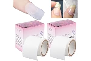 NICENEEDED 2 Rotolo di Seta Nail Wrap Autoadesivo, Nastro Adesivo Facile Da Tagliare per Riparare Le Punte Delle Unghie Danneggiate, Adesivi In Fibra di Vetro per Estensione Nail Art