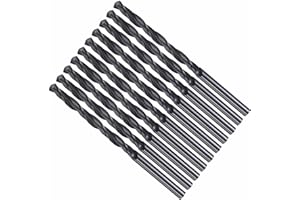 CoCud Drill Bit, 3mm Cutting Diameter, 4241 HSS Nitriding Black 118° Cutting Angle Versatile Bits - (Applications: for Drilling Plastic Wood Soft Metal), 10-Pieces