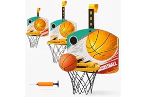 Xwin Sportseries Kids Adjustable Height Basketball Hoop Outdoor Wall-Mounted, Basketball 9 PCs for Door Mount with Ball, Pump, Hanger Hook Basketball Net Hoop Sports Gift for Kids 3+ years