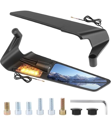 Specchietti Retrovisori Per Moto Regolabili In Alluminio E Plastica Nera - Compatibili Con Suzuki GSXR, Yamaha R1, Honda CBR, Kawasaki ZX