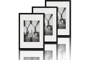 VUVUZULA bildram A4 svart 21x30 cm 3-pack fotoram DIN A4 med passepartout certifikat
