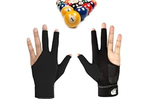 HAYAWW Billard Shooters Gant, Gants De Queue De Billard Gants De Billard Gant De Billard AntidéRapant Gants De Billard pour Gaucher Gants De Billard 3 Doigts Accessoires pour Hommes Et Femmes