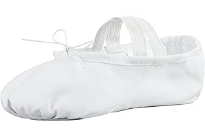 ‎TANZMUSTER tanzmuster Ballettschuhe Mädchen und Damen - DANI - ganze Ledersohle - Ballettschläppchen für Kinder und Erwachsene - Tanzschuhe fürs Ballett