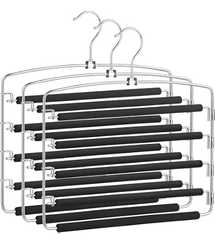 Set 80x Grucce Sottili, Appendi Pantaloni Salvaspazio, Fodera Velluto, Ganci Girevoli A 360°, 22,5x41 Nero | Leroy Merlin - 11
