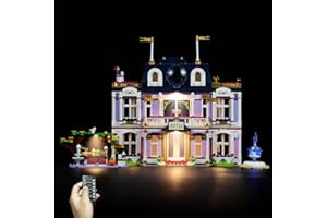 cooldac Led Lighting Kit for Lego 41684 Heartlake City Grand Hotel, Remote Control Version USB Connecting Lighting Set Compatible with Lego 41684 (Lights Only, No Lego Models)