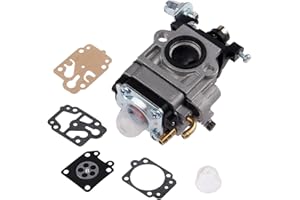 Queta Carburateur pour Moteur de Débroussailleuse 52cc 49cc 43cc 40cc, Kit Carbu à Deux Temps avec Joint Membrane Kit de réparation et Pompes d'Amorçage Base Ampoule