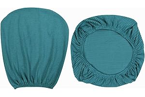 Yikko 1 set di coprisedili per sedia e schienale in spandex morbido elasticizzato, lavabili per sedie da ufficio, per sala da pranzo, bar, matrimoni, feste (blu)