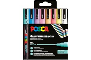 ‎POSCA POSCA 186552 - POSCA Marker Set, 8 Acrylstifte PC-3M, Permanent Marker 0,9 - 1,3 mm Rundspitze