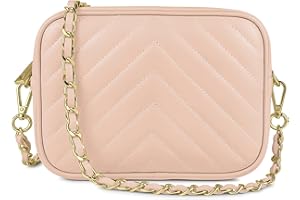 Parubi Pochette Bolso de Hombro, Bolsa de Cuero Auténtico Acolchada Bolsos con Bandolera Trenzada con Cadena, Bolsa con Correa para el Hombro para Mujer y Chica (Lola)