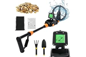 HELANGEL Metal Detector Kids, Waterproof with LCD Display and Buzzer, Adjustable High Sensitivity Lightweight Kids Metal Detector for Beginners to Treasure Seeking Gold Digger (Complete Set)