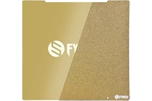 Toaiot MK4 PEI Sheet Spring Steel Sheet Double Side Gold Powder Coated + Smooth PEI Magnetic Flexible Heated Bed Platform, MK52 Printing Buildplate with Hole for Prus i3 MK2.5 MK3 MK3S build plate