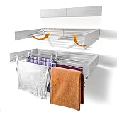Séchoir à Linge Mural Pliable Hot Flow Glide - Rétractable - Blanc 1000 Mm