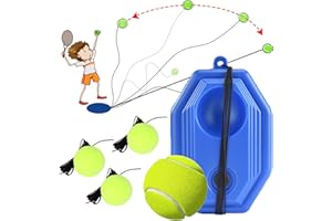 WDEC Tennis Trainer Tennis Trainer Set, 4 Rebound Ball, Tennis Trainer Rebound Balls Tennis Training Equipment with Rope and Anti Slide Trainer Baseboard, Solo Tennis Training Equipment, Tennis Train