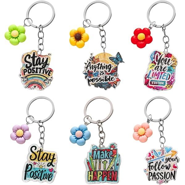 Inspirants Porte Clef, 6Pcs Aubergine Brocoli Carotte Acrylique Porte-Clés De Soutien Émotionnel,Porte Clé Avec Cartes De Vœux,Cadeau Anniversaire Pour Ami Collègues Famille,Cadeaux De Encouragement