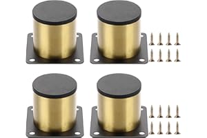 SUMTree 4 Stück 5cm Möbelfüße aus Edelstahl Schrankfüße Beine für Stühle Tisch Schrank Schreibtisch Sofa Möbelbeine mit Schrauben Einfachen Montage Runde(Golden)