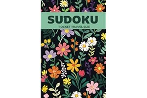 Pocket Sudoku: Travel Size, 200 Sudoku Puzzles for Adults, Three levels of difficulty Easy, Medium, Hard, Cute and Pretty Floral Sudoku Puzzle Book, Solutions Included