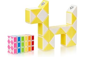 CUBIDI® Mini Serpenti Magici Puzzle – Gadget Regalo di Compleanno bambini, Regalini Festa Bambini – Serpente Giocattolo, Gioco Rompicapo Bambini e Adulti, Magic Snake - 1pz 24 Blocchi (Giallo)