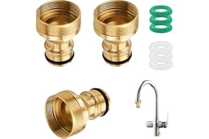 VACUBXBY 3 Pezzi Adattatore rubinetto Canna Acqua Universali per Miscelatore Adattatore per Tubo, 22mm Femmina 24mm Maschio per Rubinetti Da Cucina, Da Bagno E Da Giardino