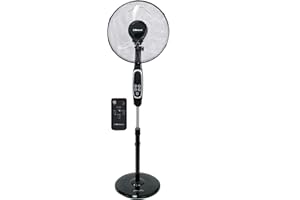 Belaco Stand Fan Pedestal 16" Oscillating Free Stand Fan Floor fan, 7.5 Hour Timer, Remote Control 45W adjustable height