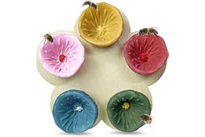 LYINUR Bee Cups for Thirsty Bees Garden, Thirsty Pollinators Need a Drink, Colourful Bee Insect Drinking Cup, Collect Water for Bees Safe Places to Drink, Bee Cups for Garden Decor (Colourful 01)