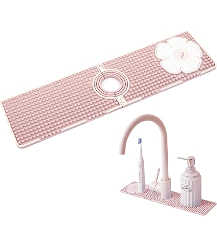 2 Tappetini Assorbenti Per Rubinetto - In Microfibra, Paraspruzzi Per Cucina E Bagno, Lavabile, 46x10 Cm - Foto 2
