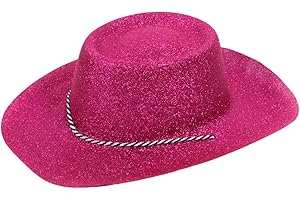 Alsino Glitzer Disco Cowboy Hut Partyhut Glitzerhut mit Kordel, Variante wählen:CW-57 Glitzer pink