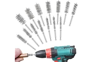 HOSSOM 14 Stück Drahtbürste Bohrmaschine, Zylinder-Drahtbürste Durchmesser, Stahlbürste Entgrater Polieraufsatz für Akkuschrauber Metallbürste für Entrosten und Polieren Schlagbohrmaschinen