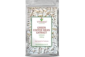 VITMAN NUTRITION Green Coffee Bean Extract 90 Optimal Capsules - 1000mg - Natural Unroasted Coffee Caffeine Energy & Diet Pills, for Diet & Workout Routines, Keto & Vegan Supplement - Made in The UK