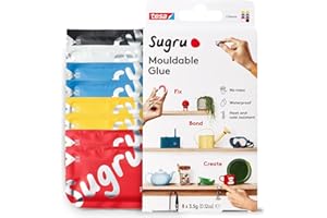 Colla modellabile Sugru di tesa, adesivo forte per tutti gli usi, confezione da 8 (8 x 3.5 g) in rosso, blu, giallo, nero e bianco