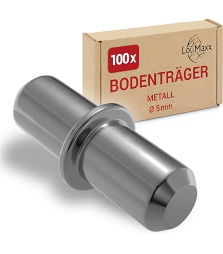 Swpeet 120 Stück Regalstifte 5mm - Vernickelte Metall Pegs Für Möbel & Regale