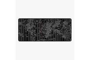 ‎SILENT MONSTERS Silent Monsters Mauspad XXL 900 x 400 mm großes Mousepad Weltkarte schwarz - Vernähter Rand, rutschfest & leise, Gaming Büro Office Homeoffice Tastatur - 90 x 40 cm groß Mouse Pad Mat alle Maus Arten