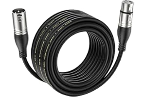 EBXYA Cable de micrófono XLR profesional de 10 m macho a hembra, 3 pines, simétrico para estudio, podcast, escenario, cable DMX resistente y cable de conexión XLR
