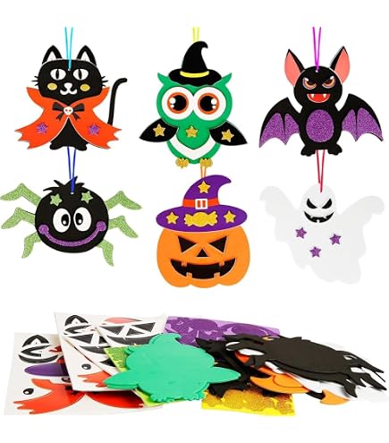 Kit De 24 Décorations Halloween En Bois à Peindre - Avec Ficelle Et Crayons - Loisir Créatif Pour Enfants