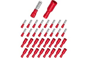 Bolatus - Terminales de cable (100 unidades, 0,5 – 1,5 mm², conectores redondos rojos y redondos), color rojo