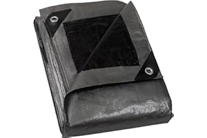 ‎GUARD SHIELD GUARD SHIELD Abdeckplane mit Ösen Wasserdicht 2m x 3m Grau Silberfarben/Schwarz Multifunktionale Polyester-Plane 120g/㎡ Gewebeplane Schutzplane Allzweckplane, Reißfest, UV-stabilisiert