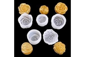 Woohome 3D Silicone Molds - 5-Piece Rose & Daisy Resin Moulds for Jewelry, Soap & Candle Making