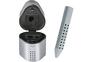 SEUENELF Faber-Castell Taille-crayon Grip (taille-boîte et gomme, argent/noir)