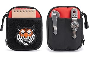 Sayram SP1 EDC Taschen Organizer, Mini Tasche für Männer, EDC Organizer Herren Tasche Klein mit Klettverschluss, Kleine Werkzeugtasche mit D-Ring, Elastische Organizer Utility Tasche