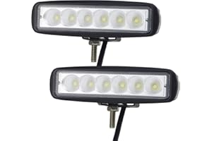 Willpower 2pc Led Tractor Faros de Trabajo 12V 24V IP67 Impermeable 6000K Luz de Niebla Barra para Coche 4x4 Moto Camión Off Road Barco ATV UTV SUV 4WD 15cm 18W