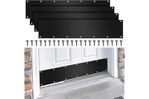 Dunzy Door Kick Plate with Black Screws Thickness Satin Aluminum Door Push Plate Polished Metal Kickplate for Door Protection, Black Color(6" x 30", 4 Pcs)