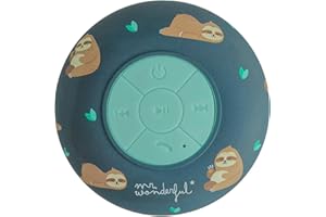 WONDEE Mr Wonderful Cassa da doccia Bluetooth con ventosa, Speaker impermeabile IPX4, altoparlante Wireless per doccia e piscina con potente audio stereo a 360°, design originale di un bradipo
