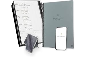 Rocketbook Fusion odaterad agenda, återanvändbar, bokstavsstorlek 21 cm x 29,7 cm, grå - objektiv, månadskalender och veckokalender, "To-Do Lists" dagligen, linjerade och prickade sidor
