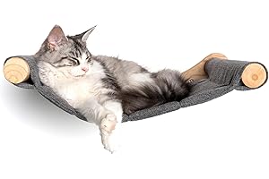 RHRQuality Wall-mounted Cat Climbing Wall – Luxury Hammock XXL – Load capacity up to 20KG – For Large Cats – Washable hammock – Gray