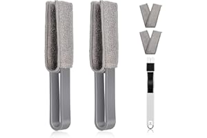 ADAKEL 5 Stück Jalousien-Reiniger, Mikrofaser-Tuchbürste, Fensterreinigungsbürste für Fensterläden, Tastaturen, Klimaanlagen, Heizkörper (grau)