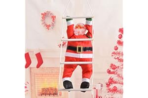 ISDI Adorno de Papá Noel, Escalada Papá Noel, Escalada Papá Noel Juguete Árbol de Navidad Interior/Exterior Ventana Decoración de Adorno Colgante de Ventana 50cm