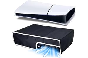 Nspiel PS5 Slim Horizontal Funda Protectora, Cubierta Antipolvo para PS5 Slim Edición Digital/ Disc, Funda Protectora Antiarañazos/ Resistente al Agua Funda Protectora para PlayStation5 Slim, Multi
